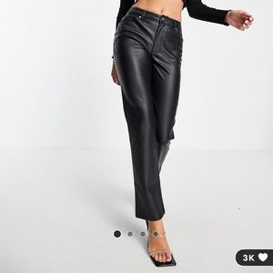 Faux Leather 90s Straight Leg Pants Agolde Dupe